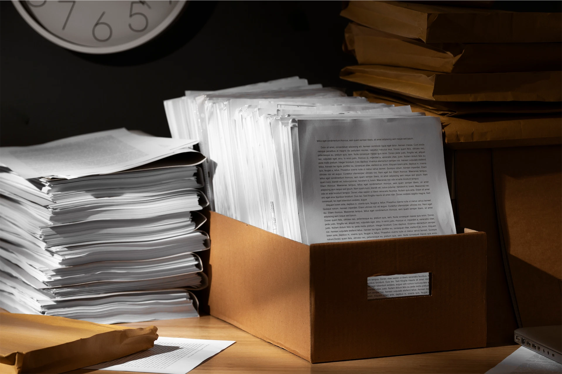 Documentación y papeles de seguros acumulados
